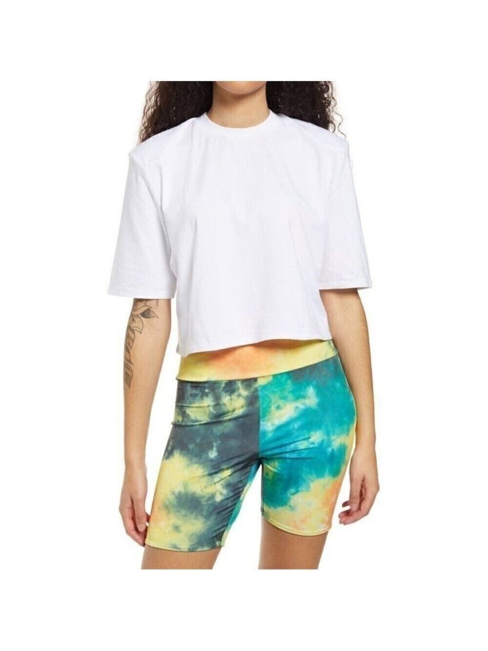 AFRM Bnwot White "Weylin" Tshirt New Padded Shoulder